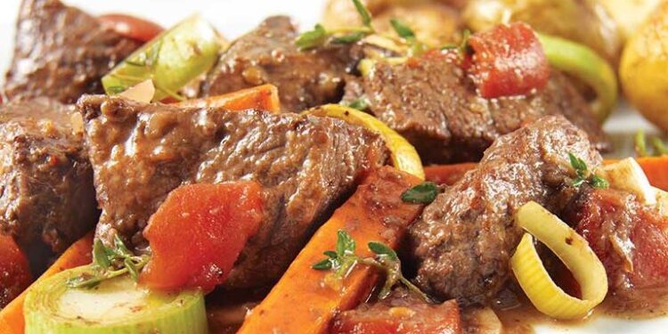 Beef stew with thyme and marjoram