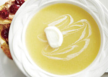 Caramelized leek and potato soup