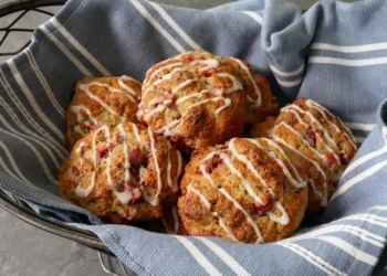 Strawberry Rhubarb Drop Biscuits